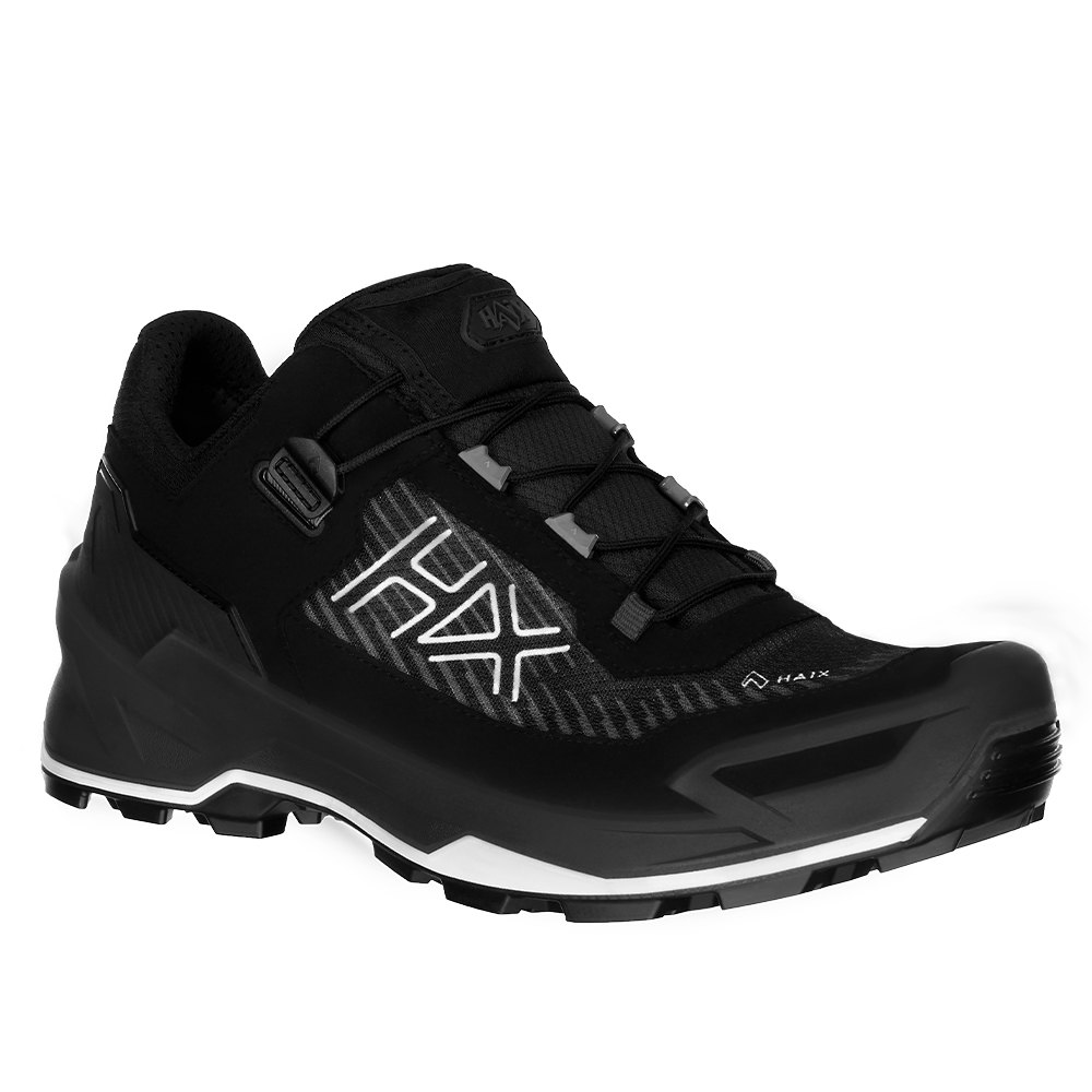 Hiking Schuhe, Wanderschuhe, Schuh mit Schnürung, Schwarz, Gummisohle