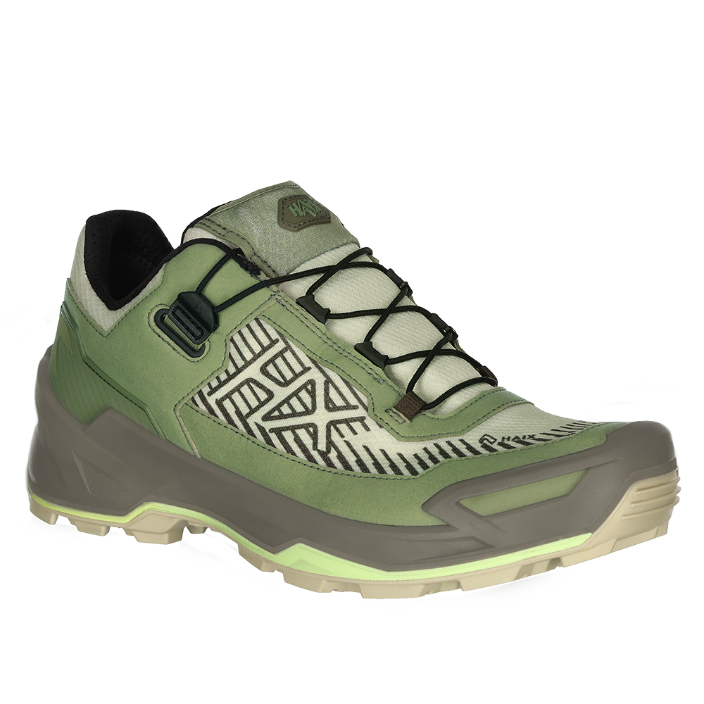 Hiking-Schuhe, Grüne Sneaker, Trail-Schuh, Schnürschuh, robuste Sohle